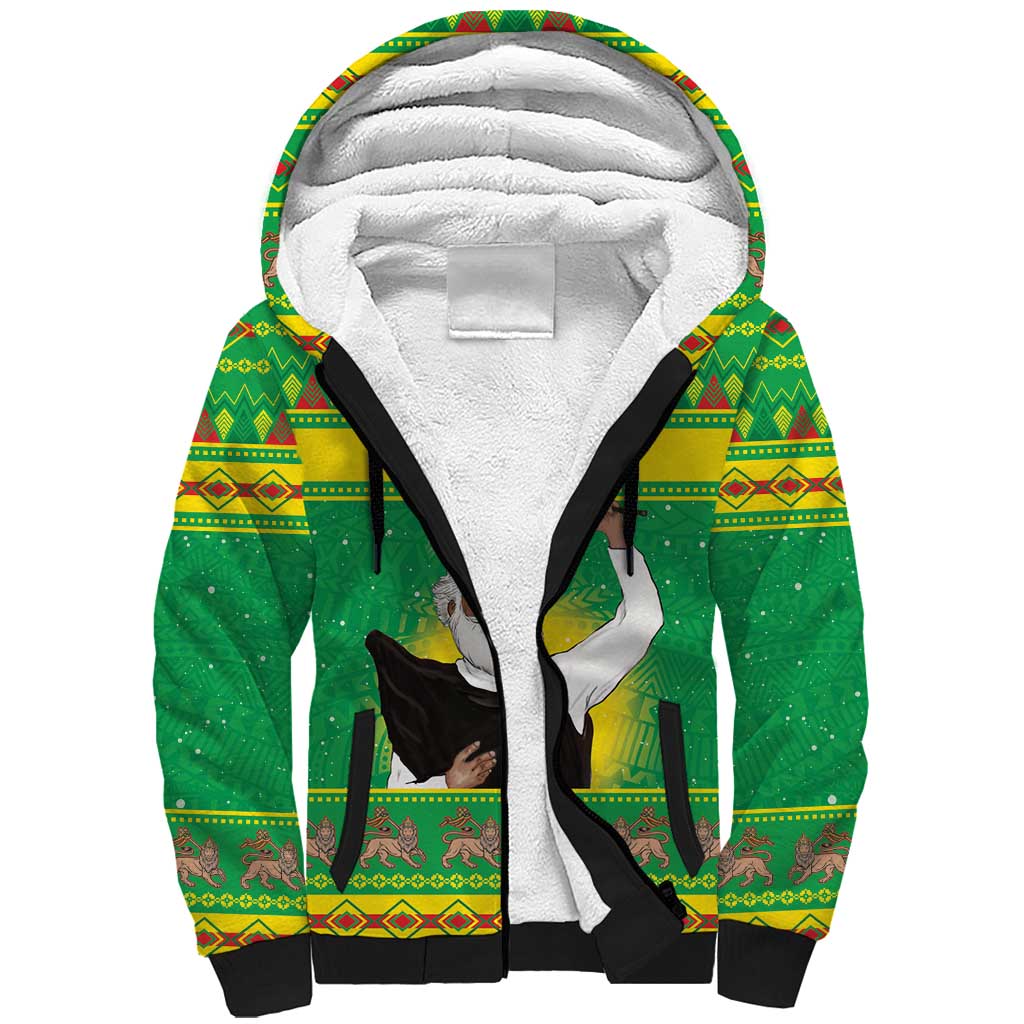 Ethiopia Christmas Sherpa Hoodie Melkam Gena Yegena Abat LT05 - Wonder Print Shop
