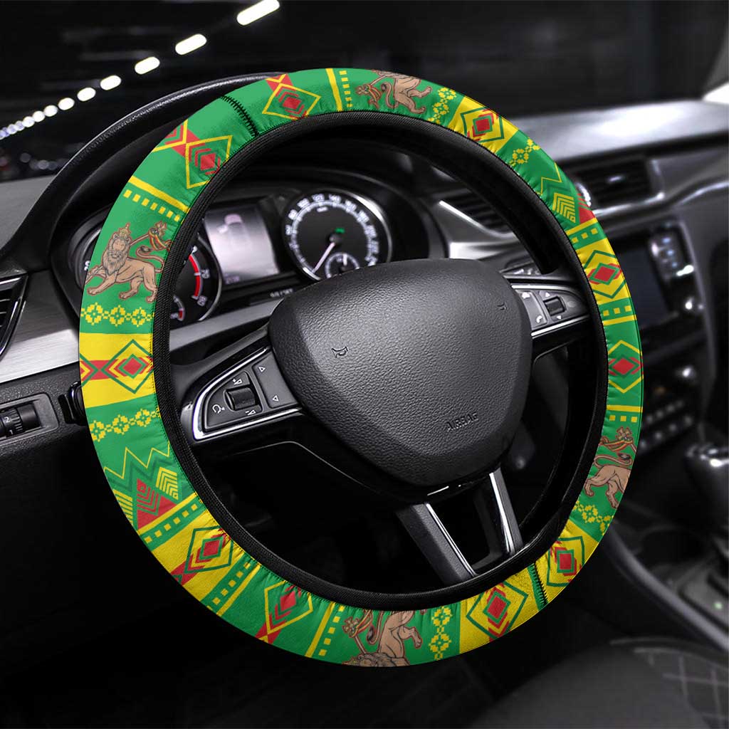 Ethiopia Christmas Steering Wheel Cover Melkam Gena Yegena Abat LT05 - Wonder Print Shop