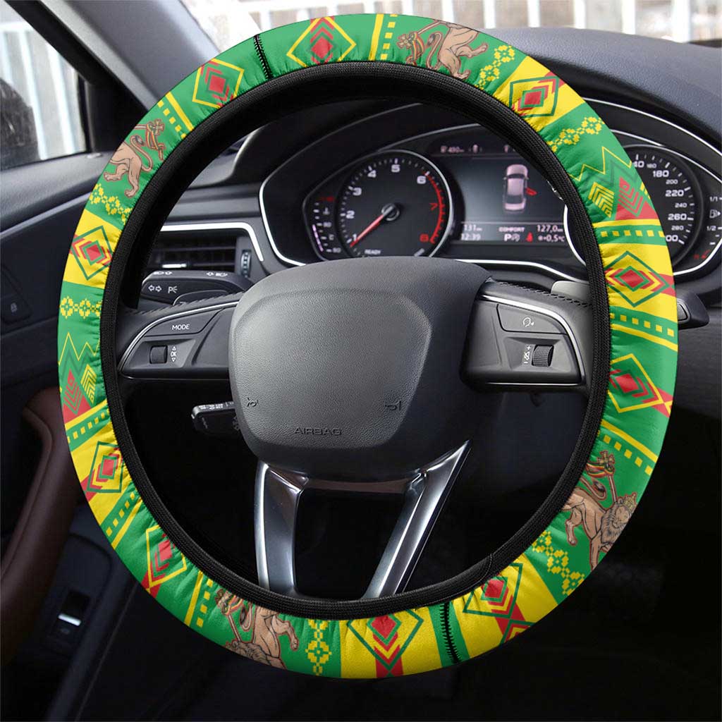 Ethiopia Christmas Steering Wheel Cover Melkam Gena Yegena Abat LT05 - Wonder Print Shop