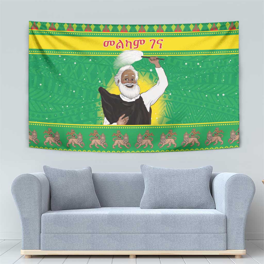 Ethiopia Christmas Tapestry Melkam Gena Yegena Abat LT05 - Wonder Print Shop