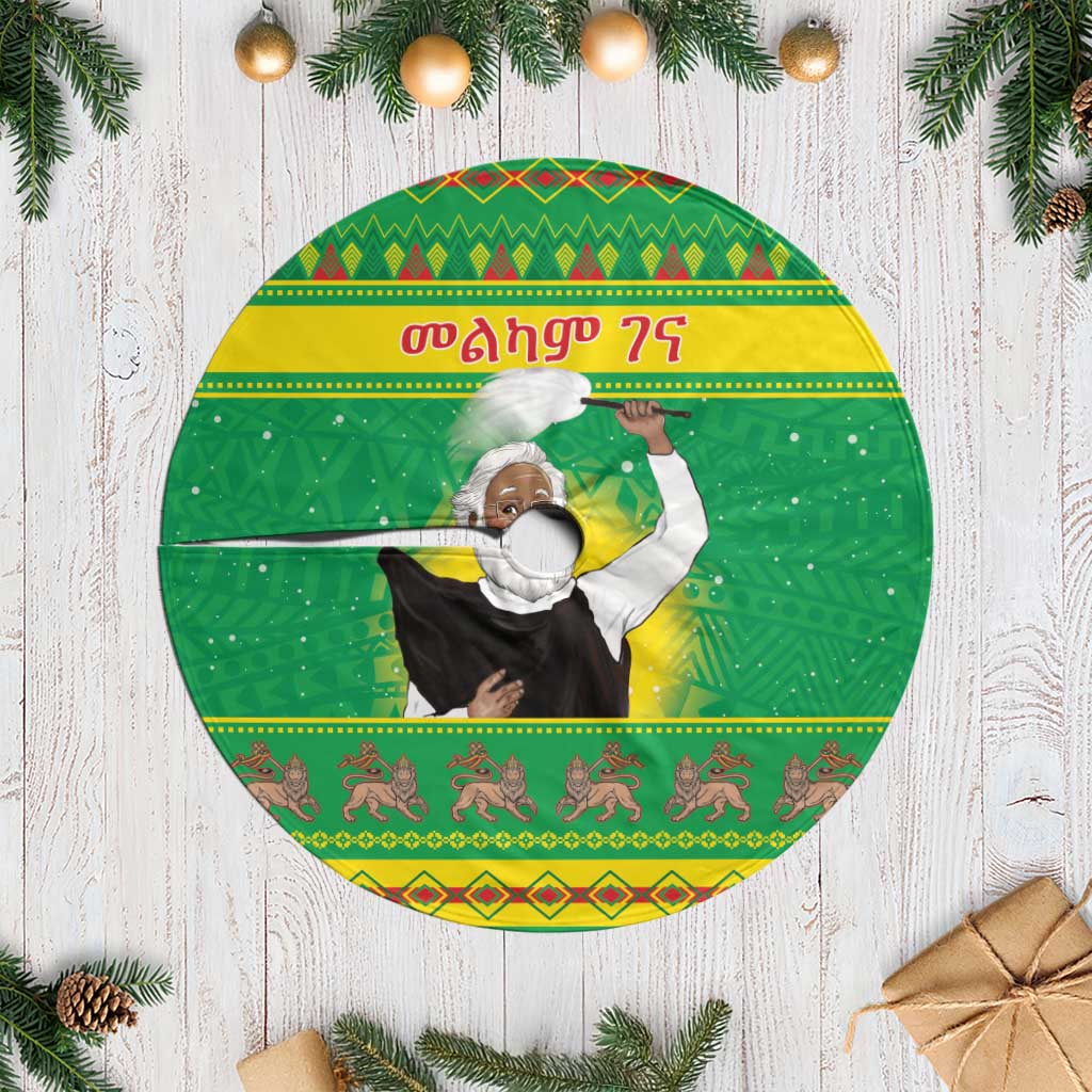 Ethiopia Christmas Tree Skirt Melkam Gena Yegena Abat LT05 - Wonder Print Shop