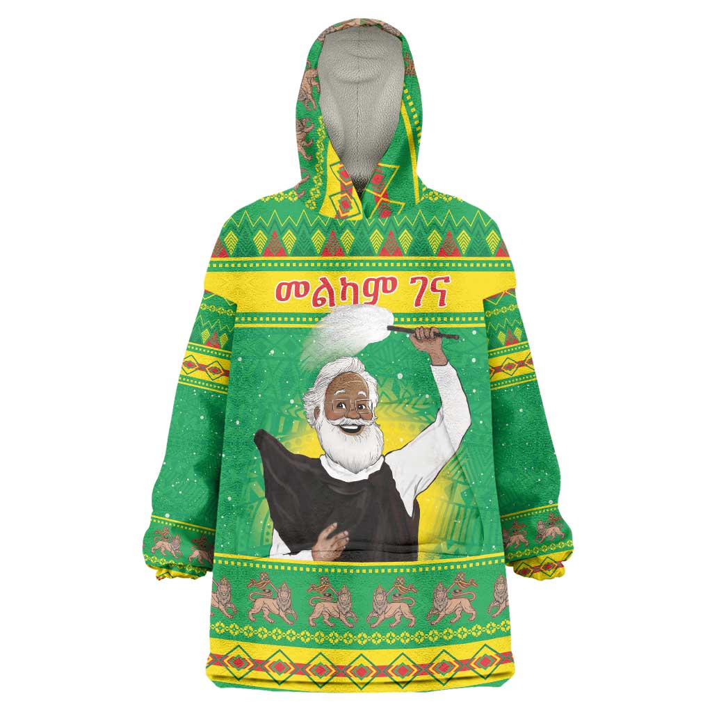 Ethiopia Christmas Wearable Blanket Hoodie Melkam Gena Yegena Abat LT05 - Wonder Print Shop