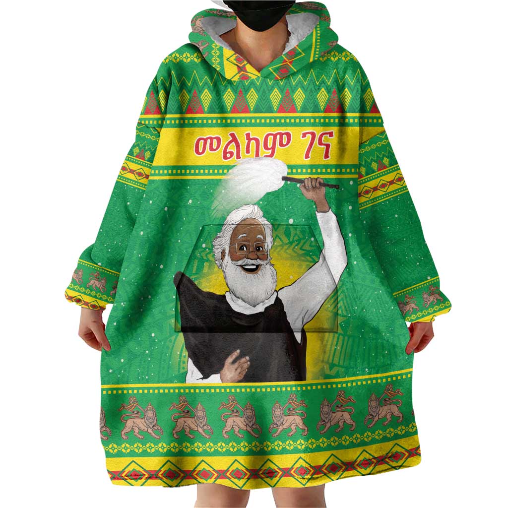 Ethiopia Christmas Wearable Blanket Hoodie Melkam Gena Yegena Abat LT05 - Wonder Print Shop