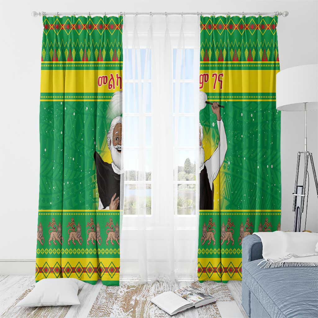 Ethiopia Christmas Window Curtain Melkam Gena Yegena Abat LT05 - Wonder Print Shop