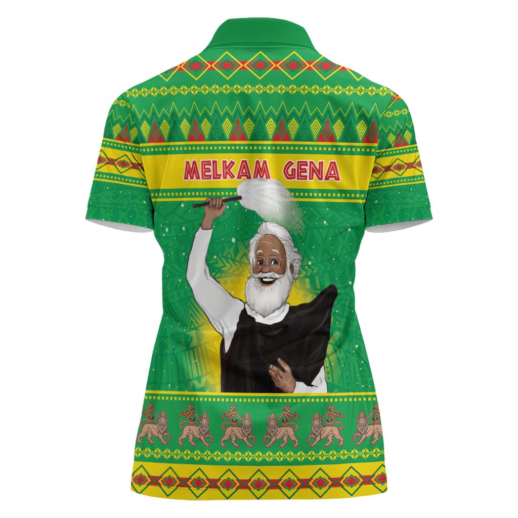 Ethiopia Christmas Women Polo Shirt Melkam Gena Yegena Abat LT05 - Wonder Print Shop