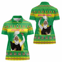 Ethiopia Christmas Women Polo Shirt Melkam Gena Yegena Abat LT05 - Wonder Print Shop