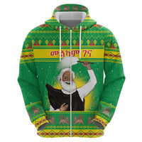 Ethiopia Christmas Zip Hoodie Melkam Gena Yegena Abat LT05 - Wonder Print Shop