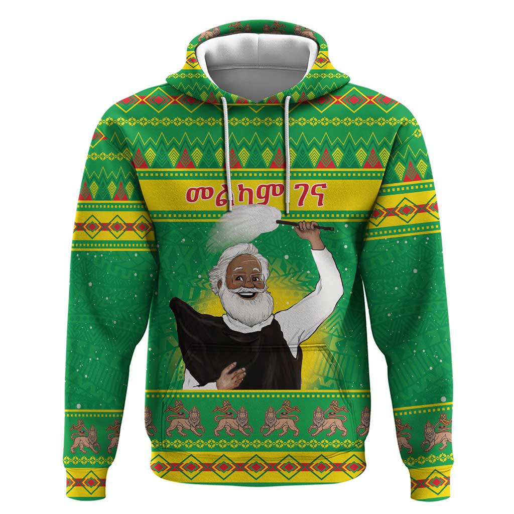 Ethiopia Christmas Zip Hoodie Melkam Gena Yegena Abat LT05 - Wonder Print Shop