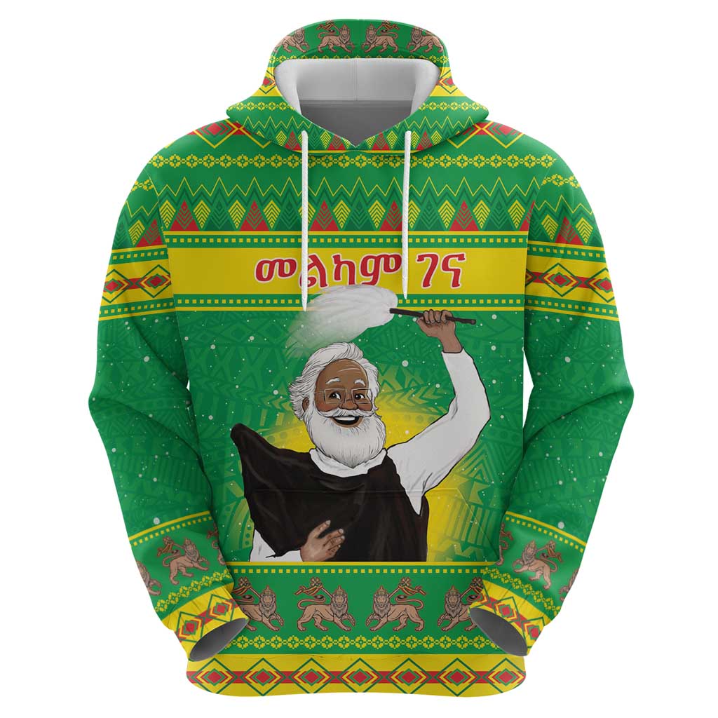 Ethiopia Christmas Zip Hoodie Melkam Gena Yegena Abat LT05 - Wonder Print Shop