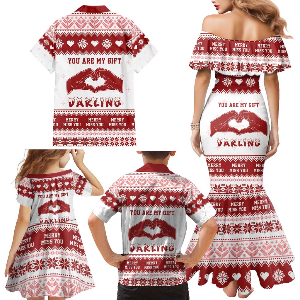 Romantic Christmas Family Matching Mermaid Dress and Hawaiian Shirt My Only Wish For Xmas Is You LT05 - Wonder Print Shop