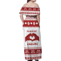 Romantic Christmas Family Matching Off Shoulder Maxi Dress and Hawaiian Shirt My Only Wish For Xmas Is You LT05 - Wonder Print Shop