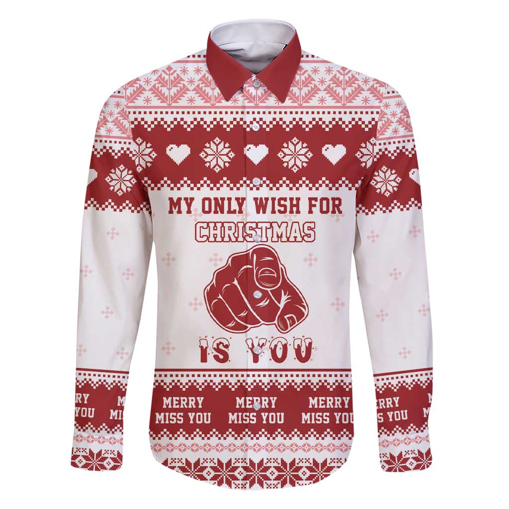 Romantic Christmas Family Matching Short Sleeve Bodycon Dress and Hawaiian Shirt My Only Wish For Xmas Is You LT05 - Wonder Print Shop