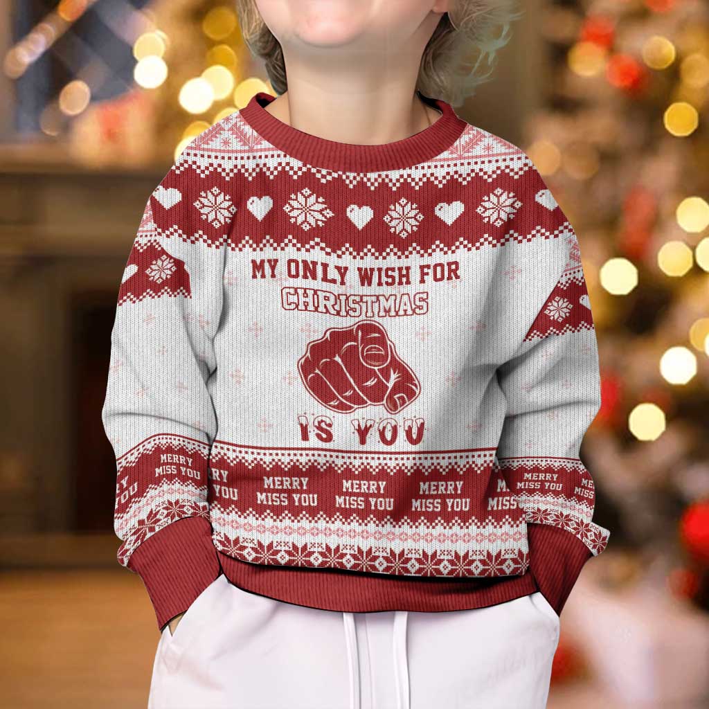 Romantic Christmas Kid Ugly Christmas Sweater My Only Wish For Xmas Is You LT05 - Wonder Print Shop
