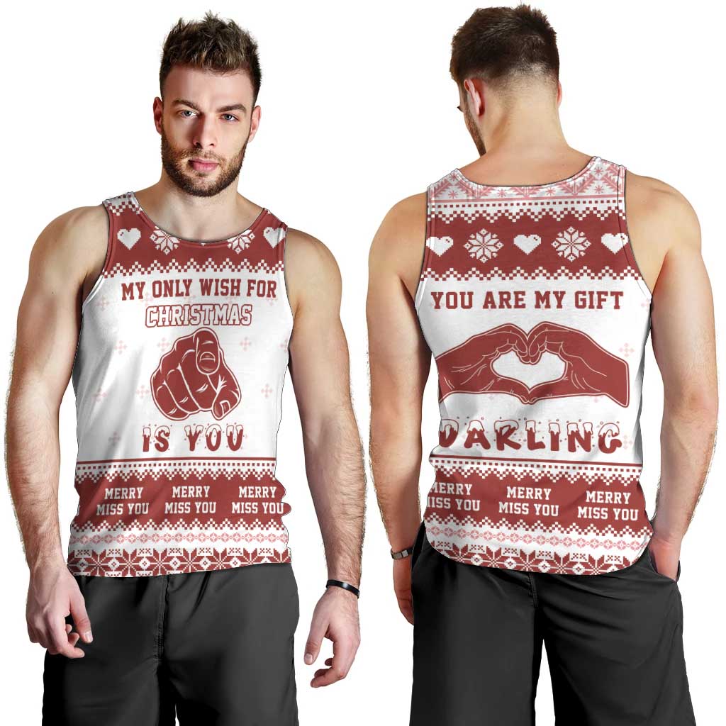 Romantic Christmas Men Tank Top My Only Wish For Xmas Is You LT05 - Wonder Print Shop