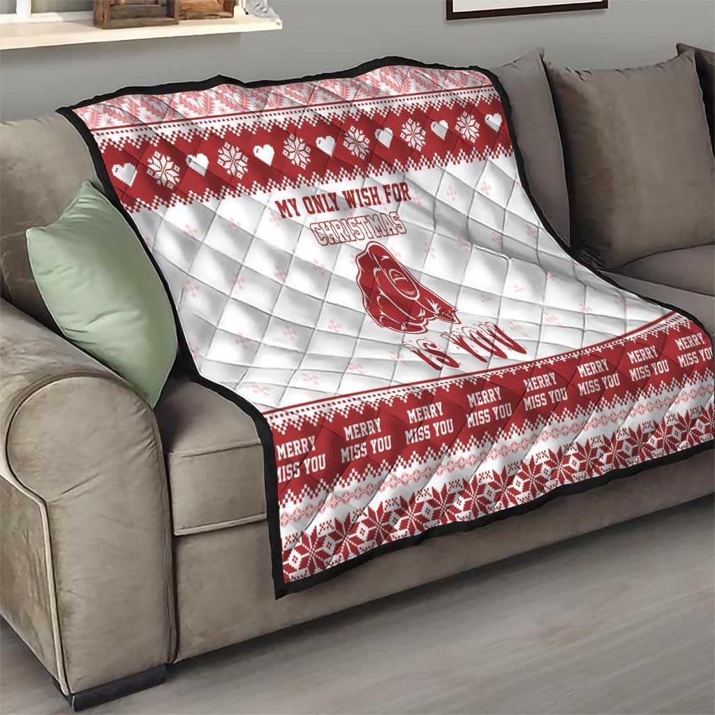 Romantic Christmas Quilt My Only Wish For Xmas Is You LT05 - Wonder Print Shop