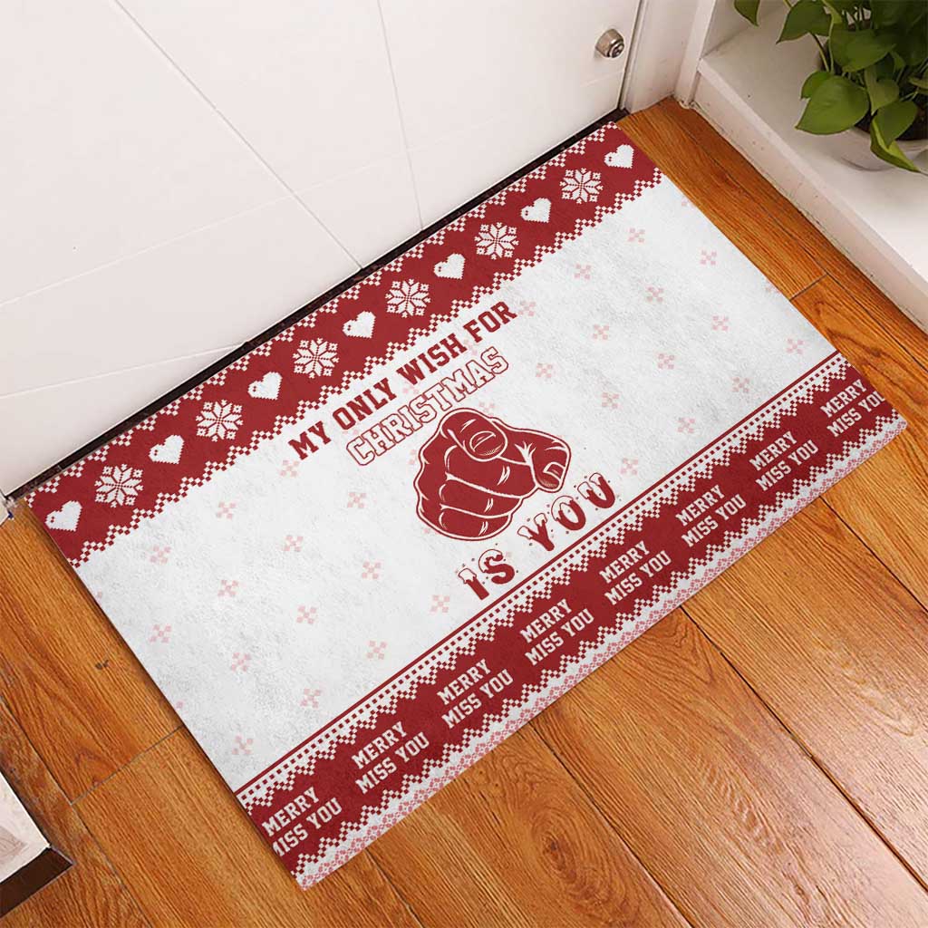 Romantic Christmas Rubber Doormat My Only Wish For Xmas Is You LT05 - Wonder Print Shop