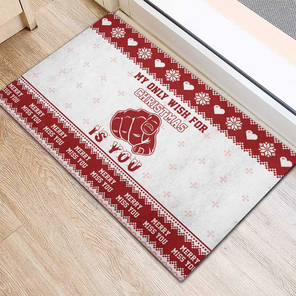 Romantic Christmas Rubber Doormat My Only Wish For Xmas Is You LT05 - Wonder Print Shop