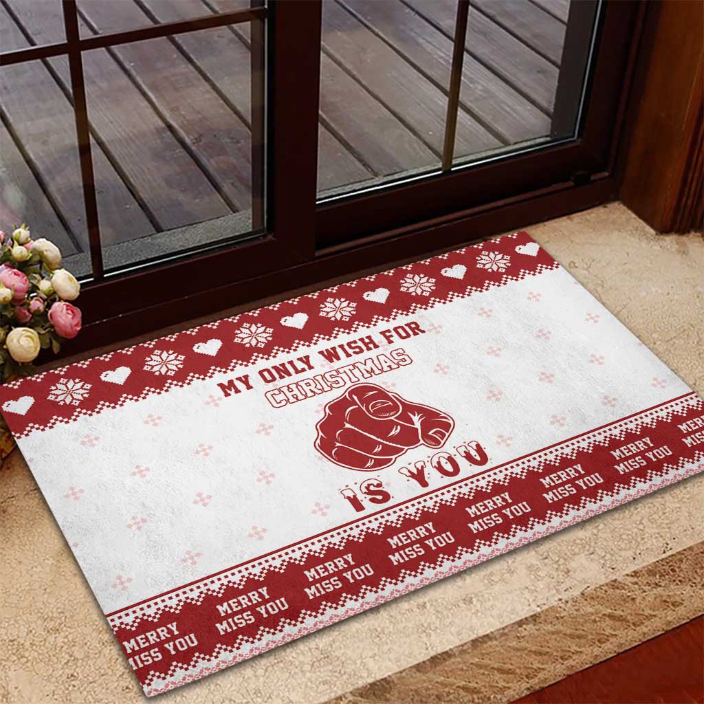 Romantic Christmas Rubber Doormat My Only Wish For Xmas Is You LT05 - Wonder Print Shop