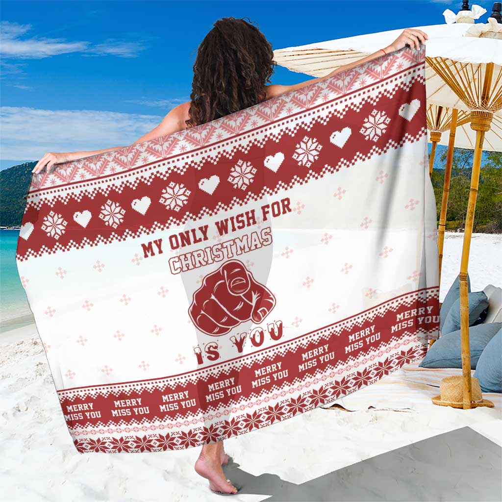 Romantic Christmas Sarong My Only Wish For Xmas Is You LT05 - Wonder Print Shop