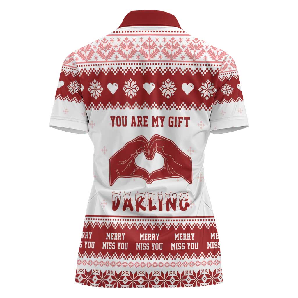 Romantic Christmas Women Polo Shirt My Only Wish For Xmas Is You LT05 - Wonder Print Shop