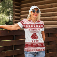 Romantic Christmas Women Polo Shirt My Only Wish For Xmas Is You LT05 - Wonder Print Shop