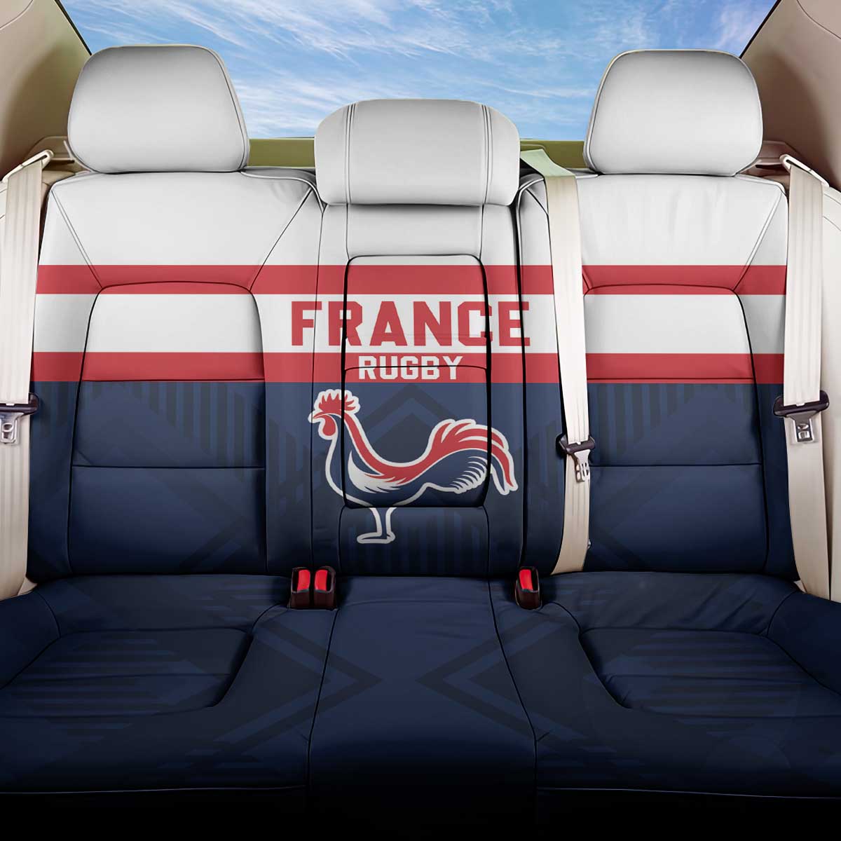 France Rugby Back Car Seat Cover Go Les Bleus Simple Style - Wonder Print Shop