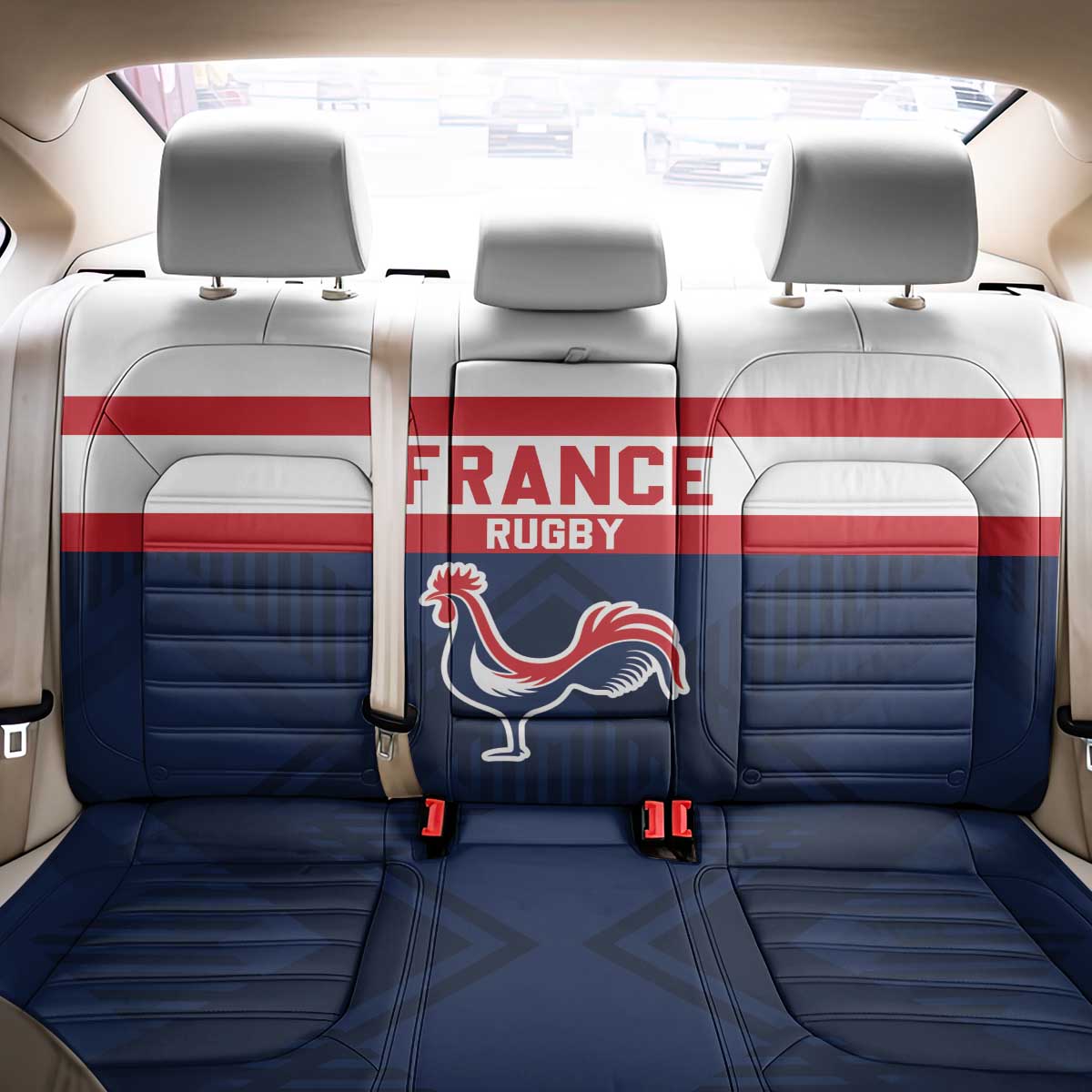 France Rugby Back Car Seat Cover Go Les Bleus Simple Style - Wonder Print Shop