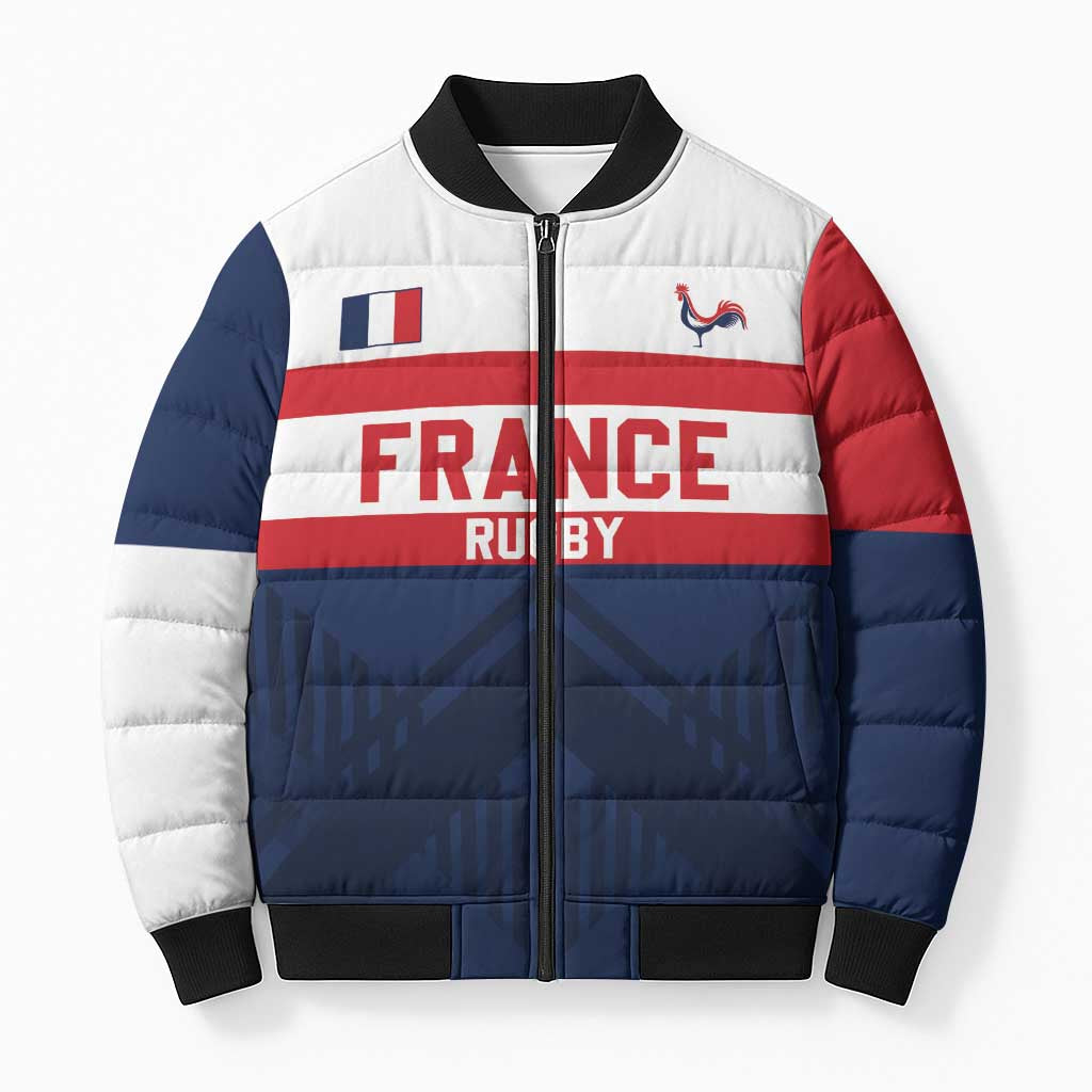France Rugby Custom Bomber Puffer Jacket Go Les Bleus Simple Style - Wonder Print Shop