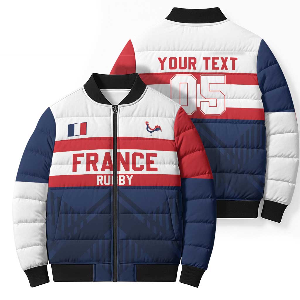 France Rugby Custom Bomber Puffer Jacket Go Les Bleus Simple Style - Wonder Print Shop