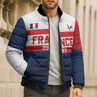 France Rugby Custom Bomber Puffer Jacket Go Les Bleus Simple Style - Wonder Print Shop