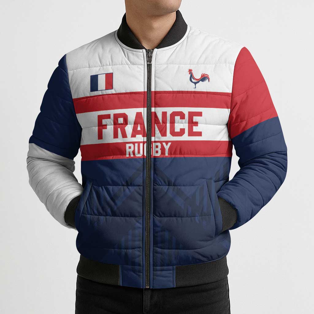 France Rugby Custom Bomber Puffer Jacket Go Les Bleus Simple Style - Wonder Print Shop