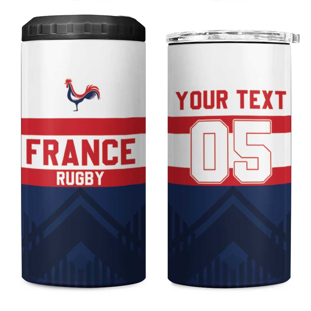 France Rugby Custom 4 in 1 Can Cooler Tumbler Go Les Bleus Simple Style - Wonder Print Shop
