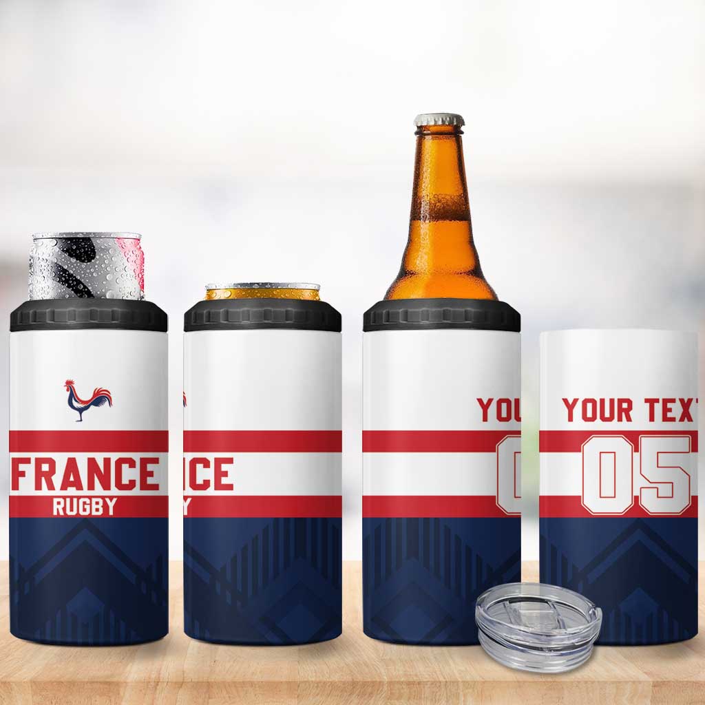 France Rugby Custom 4 in 1 Can Cooler Tumbler Go Les Bleus Simple Style - Wonder Print Shop