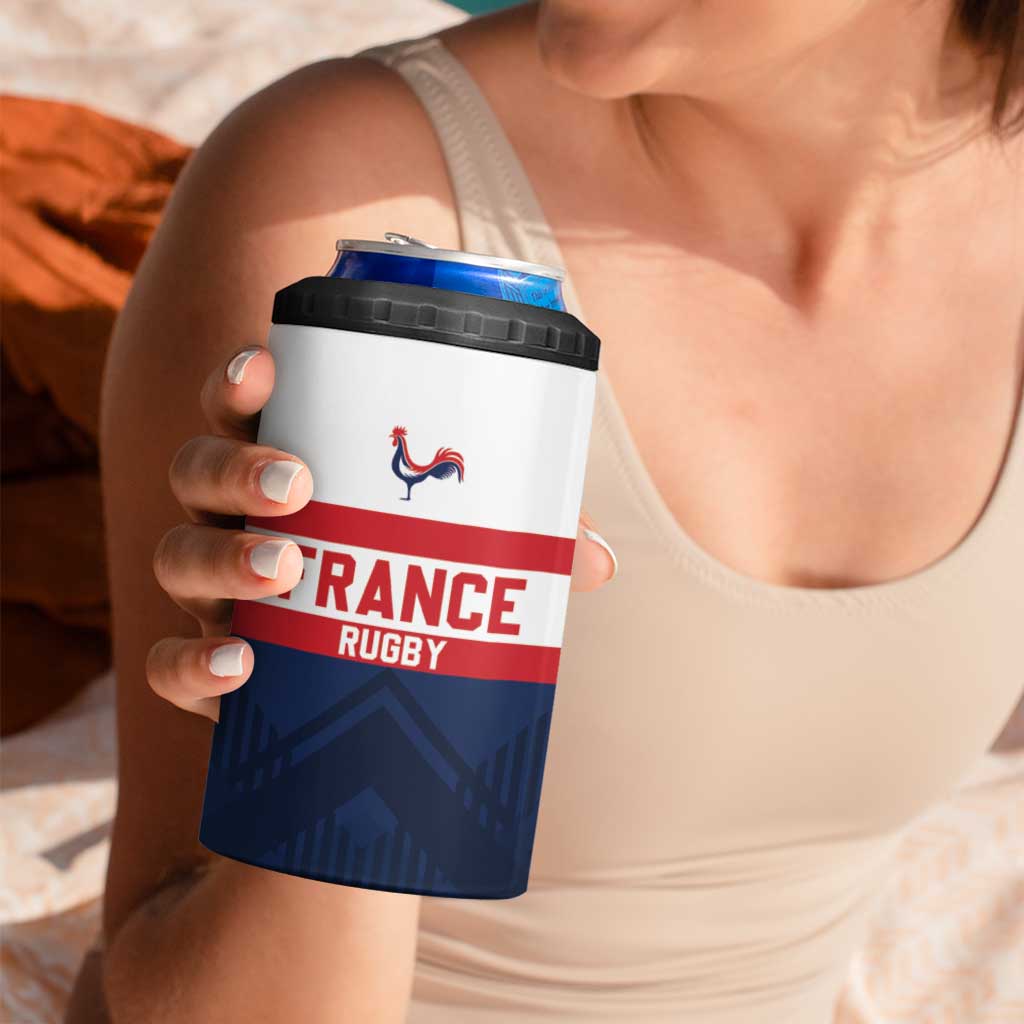 France Rugby Custom 4 in 1 Can Cooler Tumbler Go Les Bleus Simple Style - Wonder Print Shop