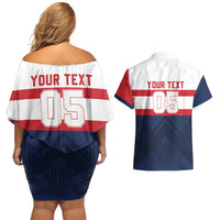 France Rugby Custom Couples Matching Off Shoulder Short Dress and Hawaiian Shirt Go Les Bleus Simple Style - Wonder Print Shop