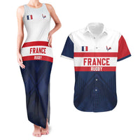 France Rugby Custom Couples Matching Tank Maxi Dress and Hawaiian Shirt Go Les Bleus Simple Style - Wonder Print Shop