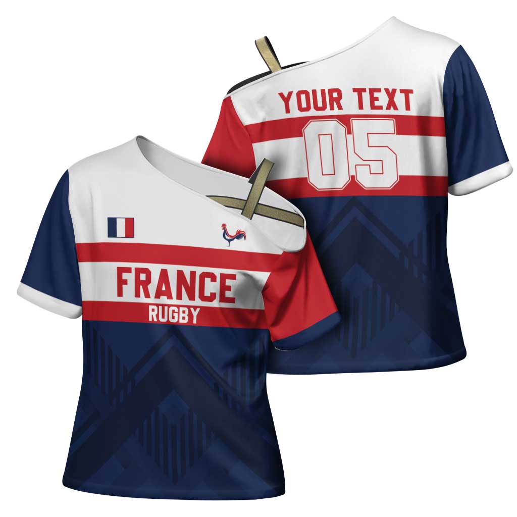 France Rugby Custom Cross Shoulder Shirt Go Les Bleus Simple Style - Wonder Print Shop