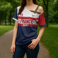 France Rugby Custom Cross Shoulder Shirt Go Les Bleus Simple Style - Wonder Print Shop