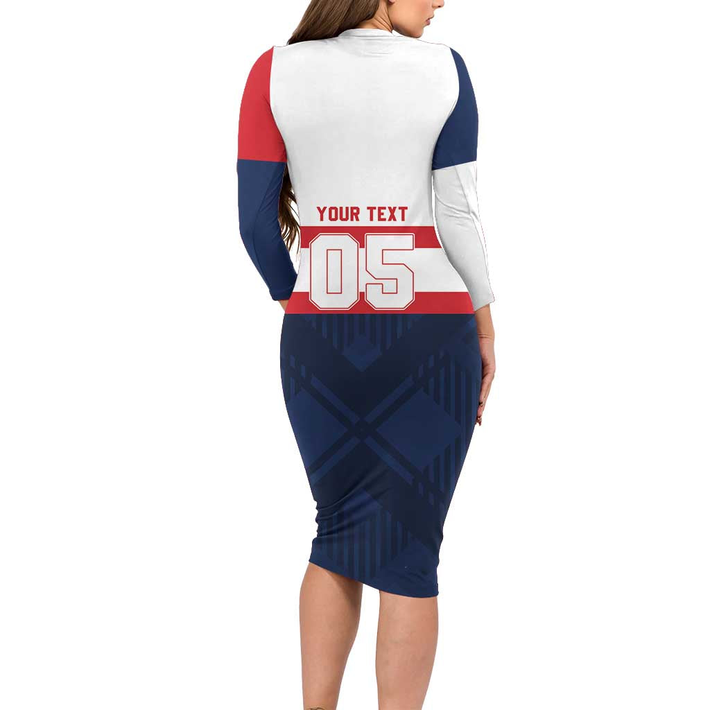 France Rugby Custom Family Matching Long Sleeve Bodycon Dress and Hawaiian Shirt Go Les Bleus Simple Style - Wonder Print Shop