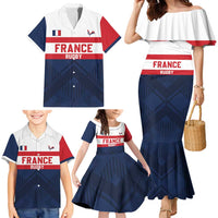France Rugby Custom Family Matching Mermaid Dress and Hawaiian Shirt Go Les Bleus Simple Style - Wonder Print Shop