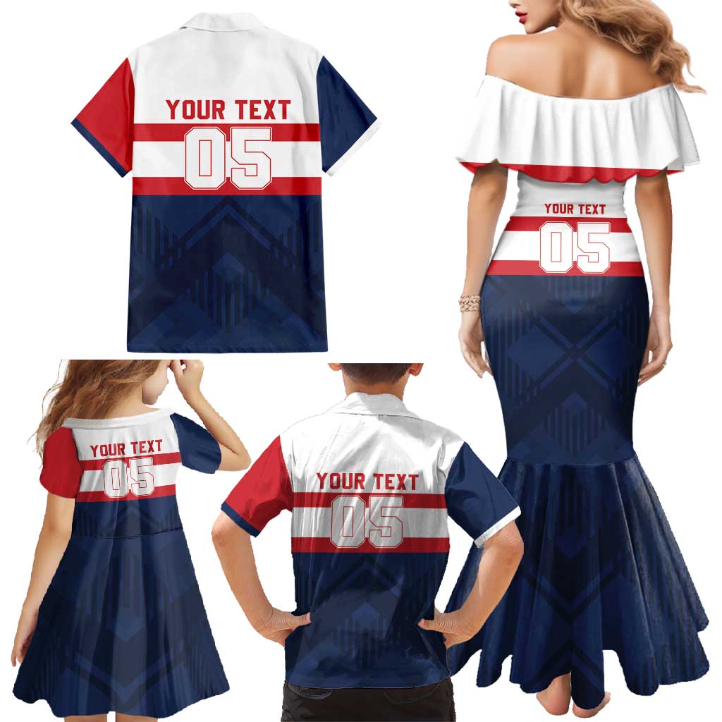 France Rugby Custom Family Matching Mermaid Dress and Hawaiian Shirt Go Les Bleus Simple Style - Wonder Print Shop