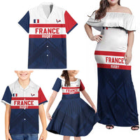 France Rugby Custom Family Matching Off Shoulder Maxi Dress and Hawaiian Shirt Go Les Bleus Simple Style - Wonder Print Shop