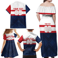 France Rugby Custom Family Matching Off Shoulder Maxi Dress and Hawaiian Shirt Go Les Bleus Simple Style - Wonder Print Shop