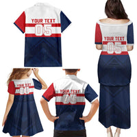 France Rugby Custom Family Matching Puletasi and Hawaiian Shirt Go Les Bleus Simple Style - Wonder Print Shop