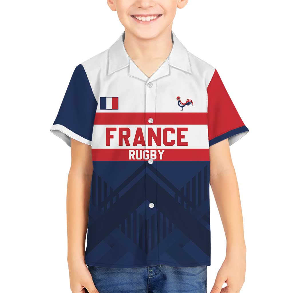 France Rugby Custom Family Matching Puletasi and Hawaiian Shirt Go Les Bleus Simple Style - Wonder Print Shop