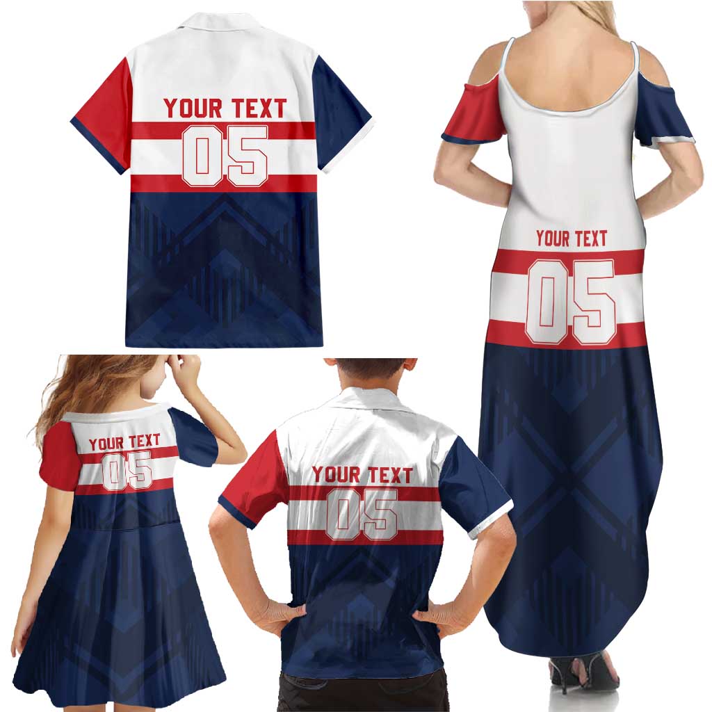 France Rugby Custom Family Matching Summer Maxi Dress and Hawaiian Shirt Go Les Bleus Simple Style - Wonder Print Shop