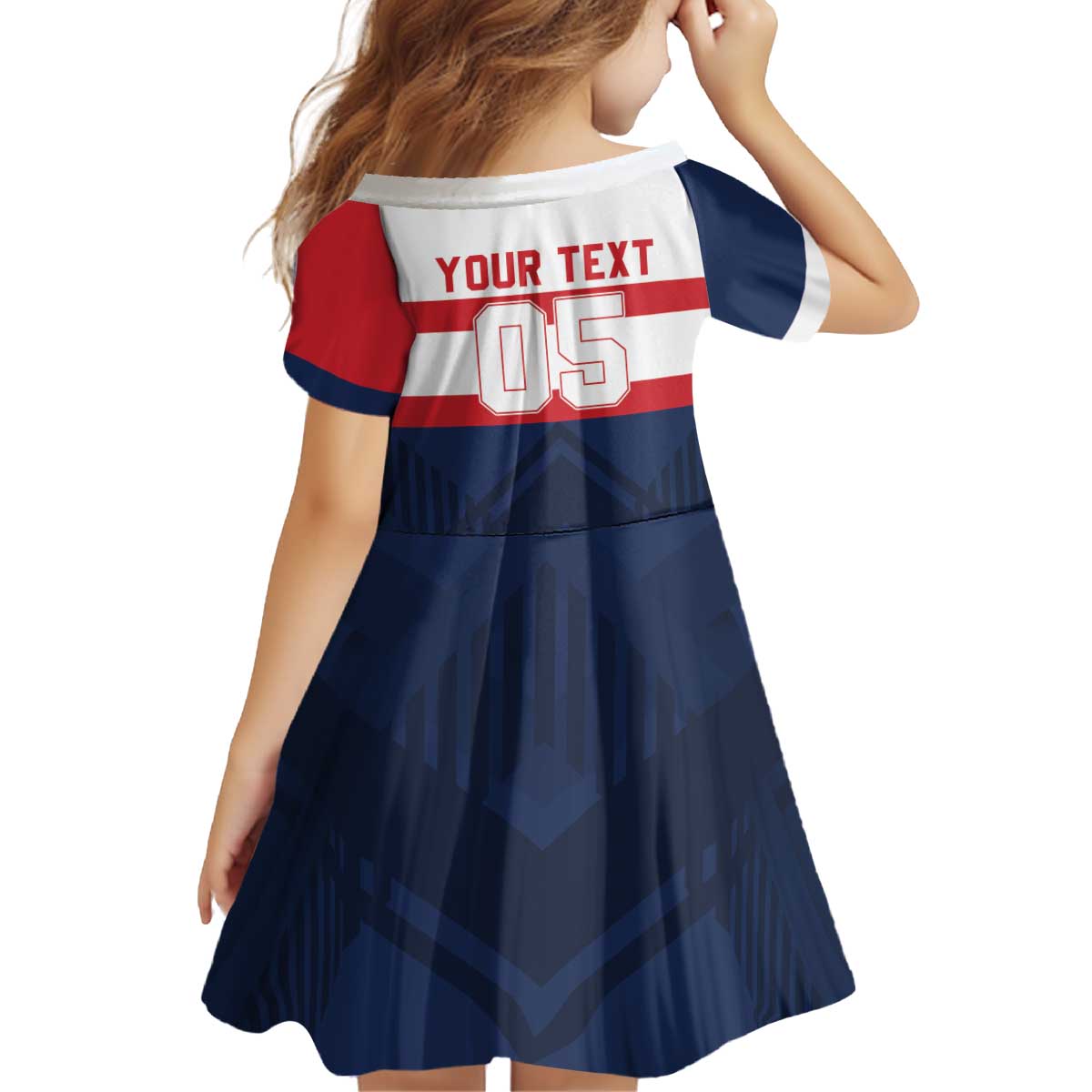 France Rugby Custom Kid Short Sleeve Dress Go Les Bleus Simple Style - Wonder Print Shop