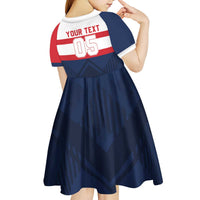 France Rugby Custom Kid Short Sleeve Dress Go Les Bleus Simple Style - Wonder Print Shop