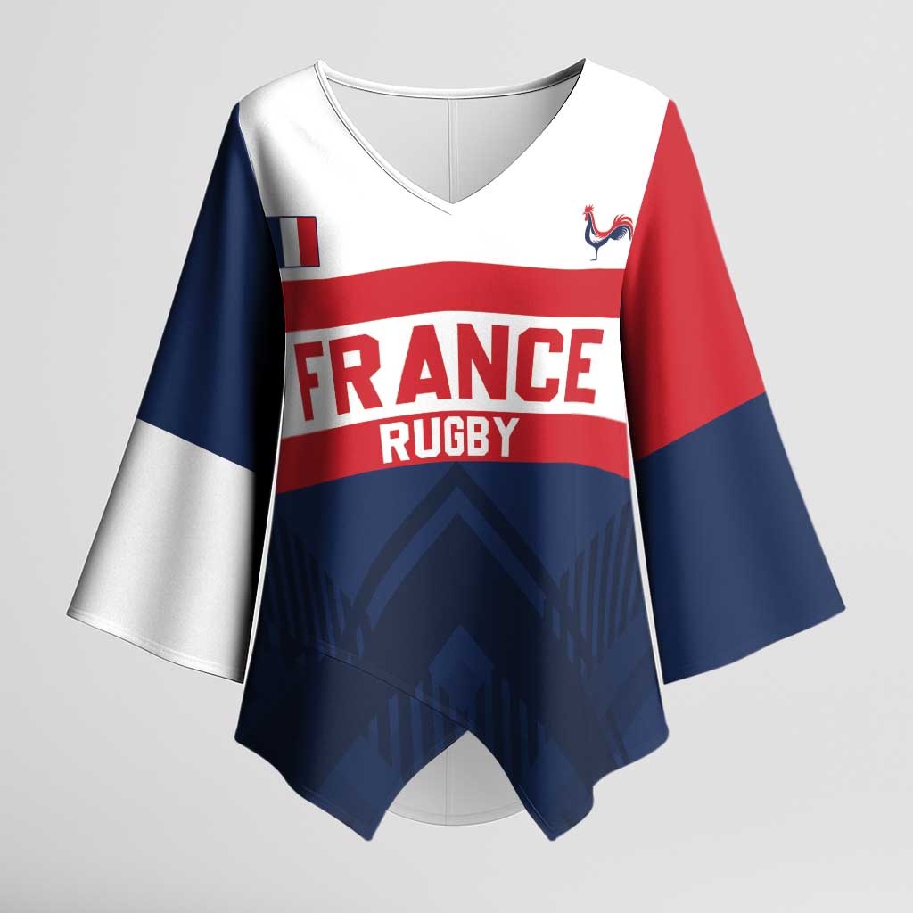 France Rugby Custom Kimono Sleeve Blouse Go Les Bleus Simple Style - Wonder Print Shop