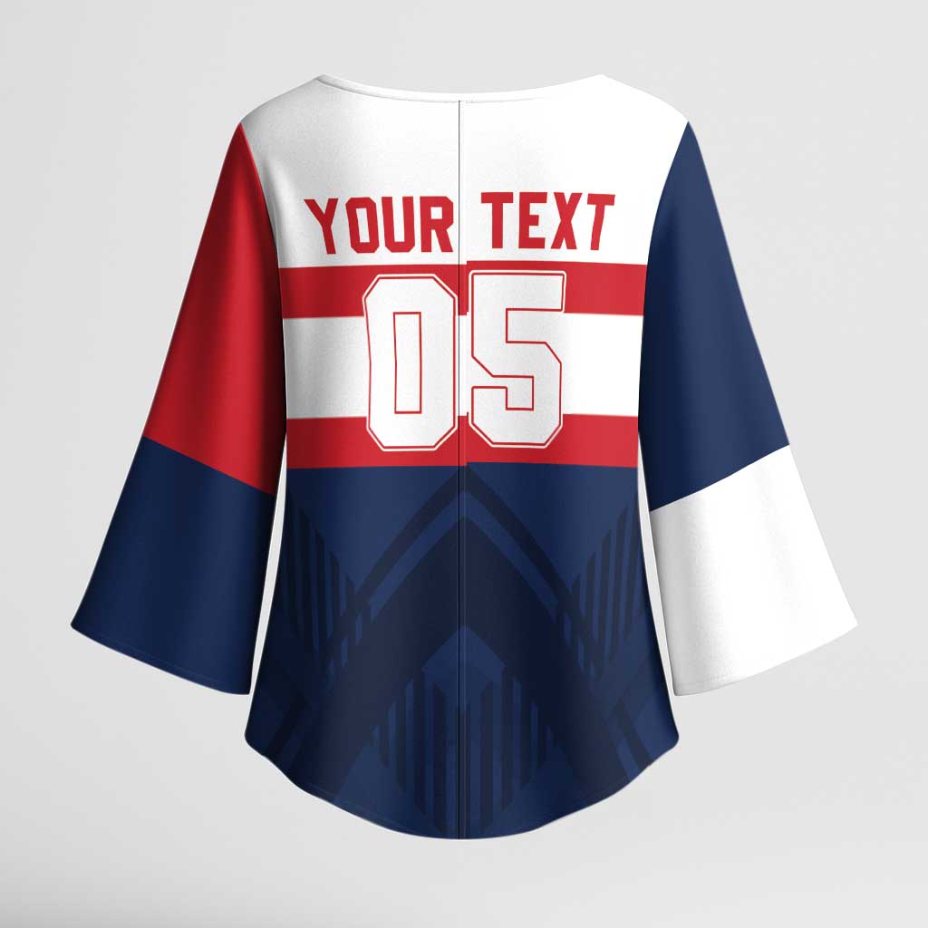 France Rugby Custom Kimono Sleeve Blouse Go Les Bleus Simple Style - Wonder Print Shop